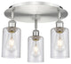 Clymer-3 Light 16" Flush Mount-Satin Nickel, Seedy Glass Shade