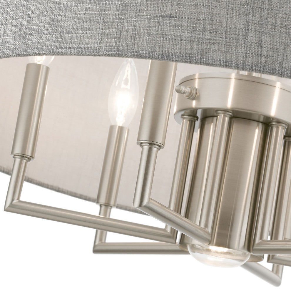 Dakota 7 Light Brushed Nickel Pendant Chandelier