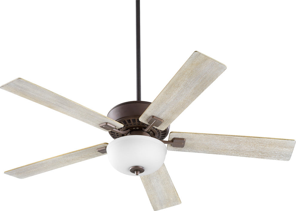 Rothman 52" Uni Ceiling Fan, Oiled Bronze With Satin Opal
