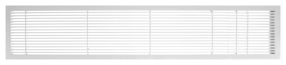 AG10 4"x48" Aluminum Fixed Bar Air Vent Grille With Door, White-Gloss