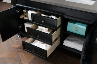 Brookfield 60" Double Vanity, Antique Black w/ 3 CM Grey Expo Quartz Top