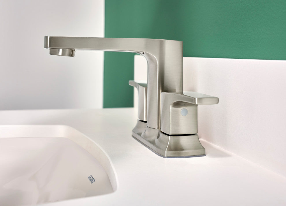 Tribune 2H Centerset Bath Faucet, 50/50 Pop-Up Drain 1.2gpm, Brushed Nickel