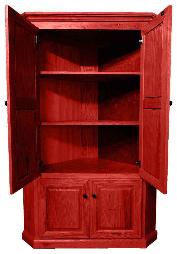 Oak Corner Kitchen Pantry, Persimmon Red Oak