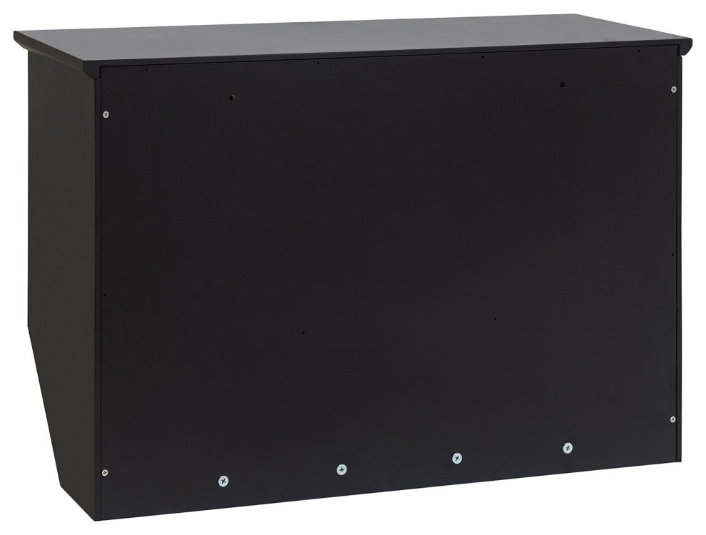 Sunjoy Black Hanging Storage Wall Shelf With Hooks