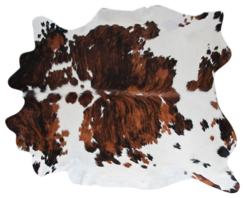 Pergamino Tricolor Cowhide Rug, Xl