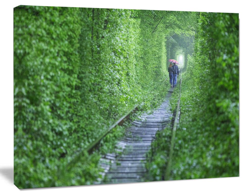 Couple Walking into Tunnel, Landscape Canvas Art Print, 60x40
