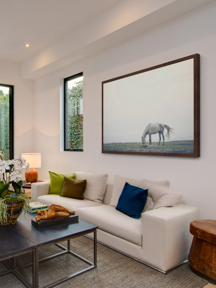 Marmont Hill, "Lone Horse Grazing" Framed Painting Print, 30x20