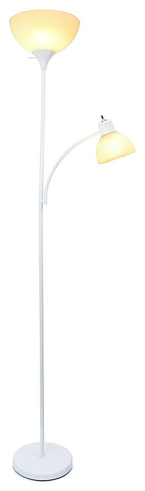 Stylish Charming Floor Lamp With Reading Light, White