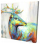 Abstract Color Spotted Deer Print On Wrapped Canvas, 36"x36"