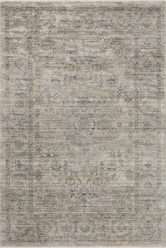 Jean Stoffer x Loloi Katherine Area Rug, Beige / Mist, 2'-7" X 16'-0"