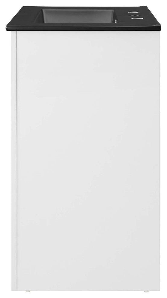 Sink Vanity Cabinet, Melamine, White Black, Modern, Hotel Bedroom Bathroom