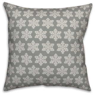 Snowflake Pattern 18"x18" Throw Pillow Cover