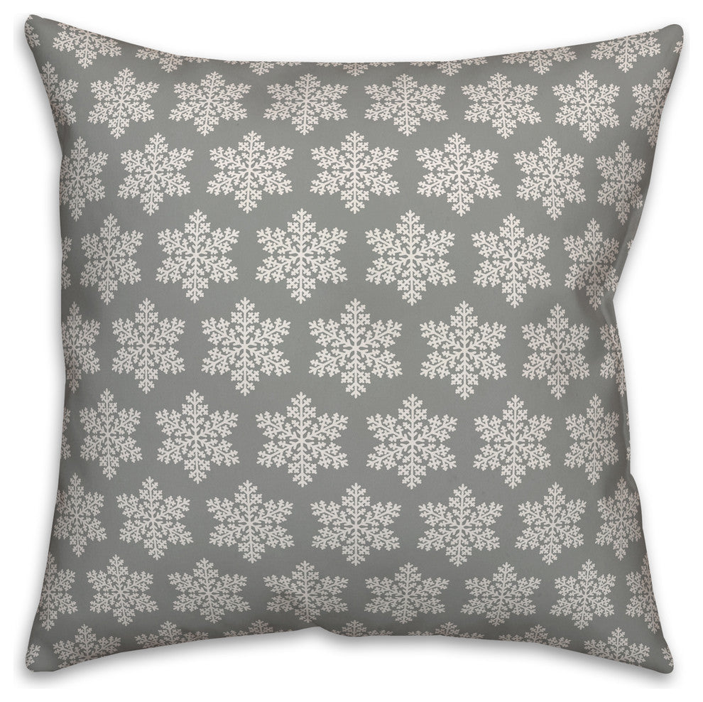 Snowflake Pattern 18"x18" Throw Pillow Cover