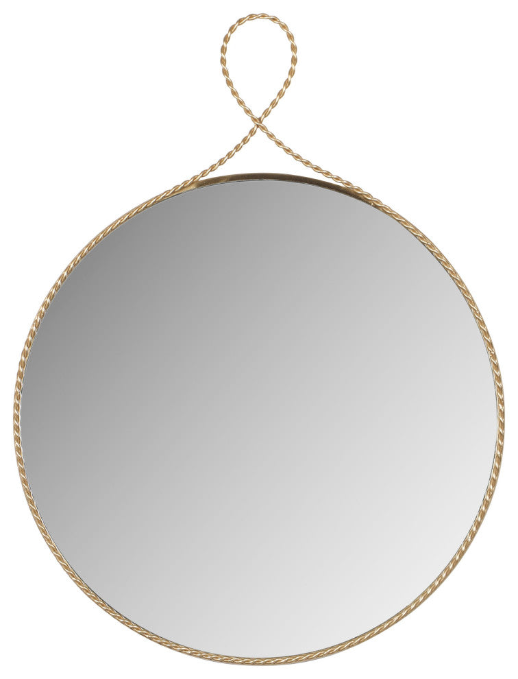 Ravina Braided Brass Wall Mirror, Round