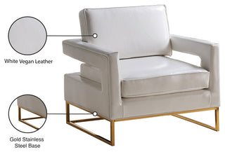 Amelia Faux Leather Accent Chair, White
