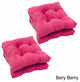 16" Solid Micro Suede Square Tufted Chair Cushions, Set of 4, Berry Berry