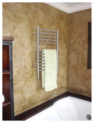 Amba Jeeves E Curved Wall Mounted Towel Warmer, Brushed