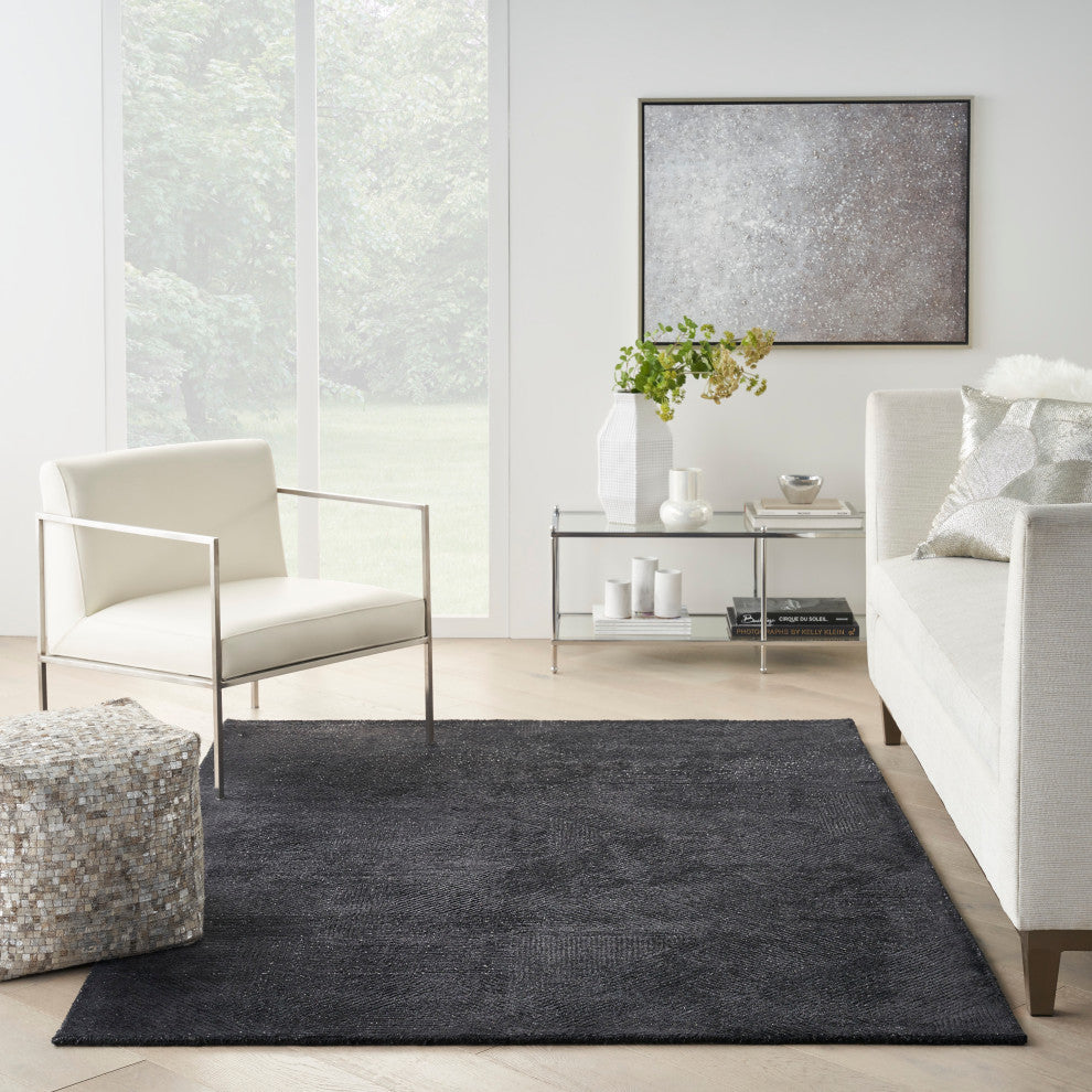 Michael Amini Ma30 Star 4' x 6' Black Modern Indoor Area Rug