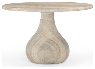 Smooch Indoor/Outdoor Dining Table, Travertine, 47"