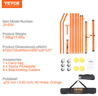 VEVOR 22FT Regulation Size Portable Pickleball Net System with Balls Wheels
