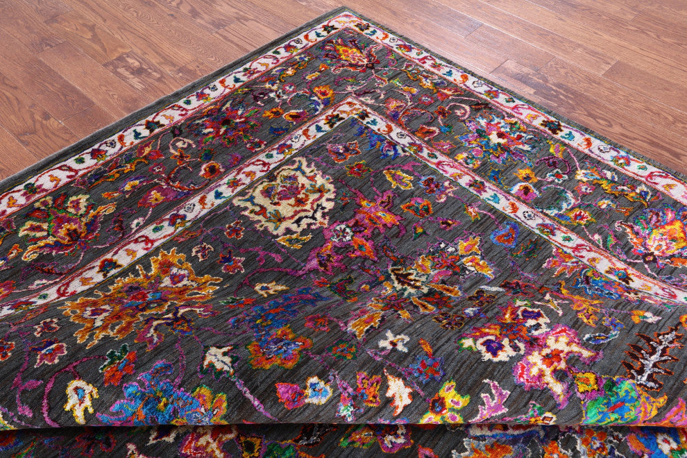 8' 10" X 11' 10" Wool & Silk Persian Hand-Knotted Rug - Q13733