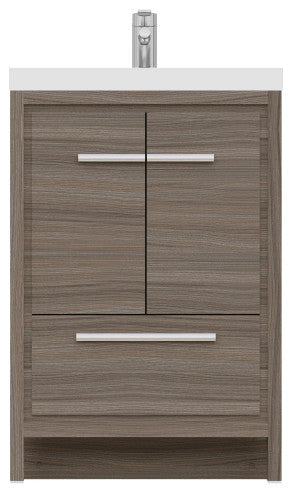 Sortino 24" Modern Bathroom Vanity With Sink, Gray