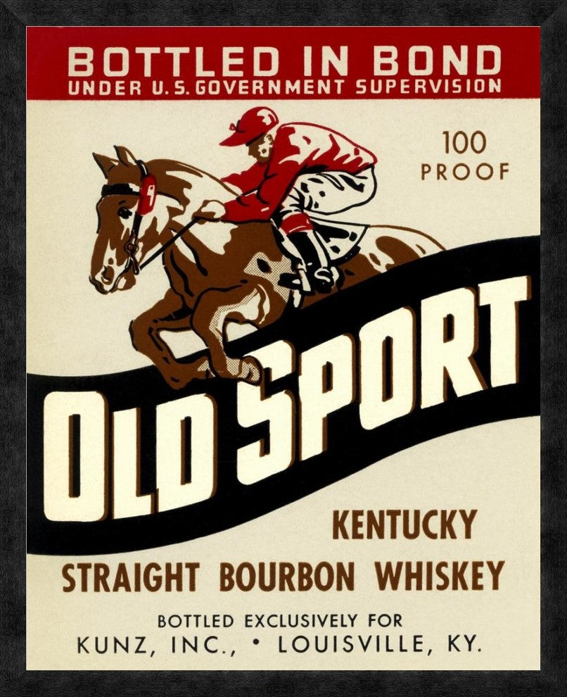 "Old Sport Kentucky Straight Bourbon Whiskey"  by Vintage Booze Labels, 26x32"