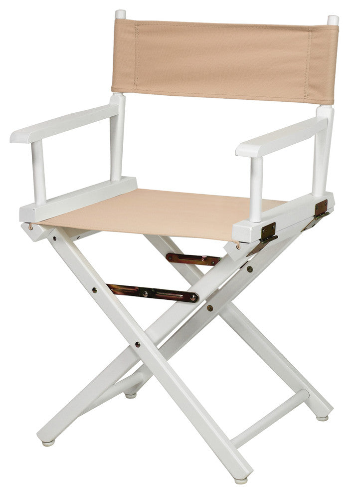 018" Director's Chair White Frame-Tan Canvas