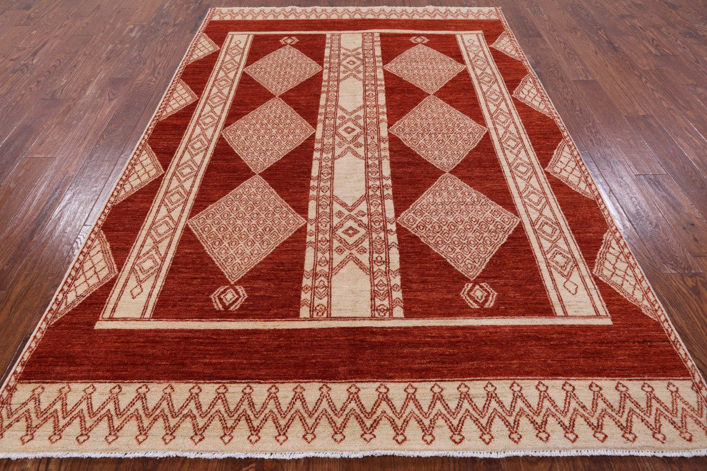 Southwest Navajo Handmade Area Rug 6' 1" X 8' 10" Q4854