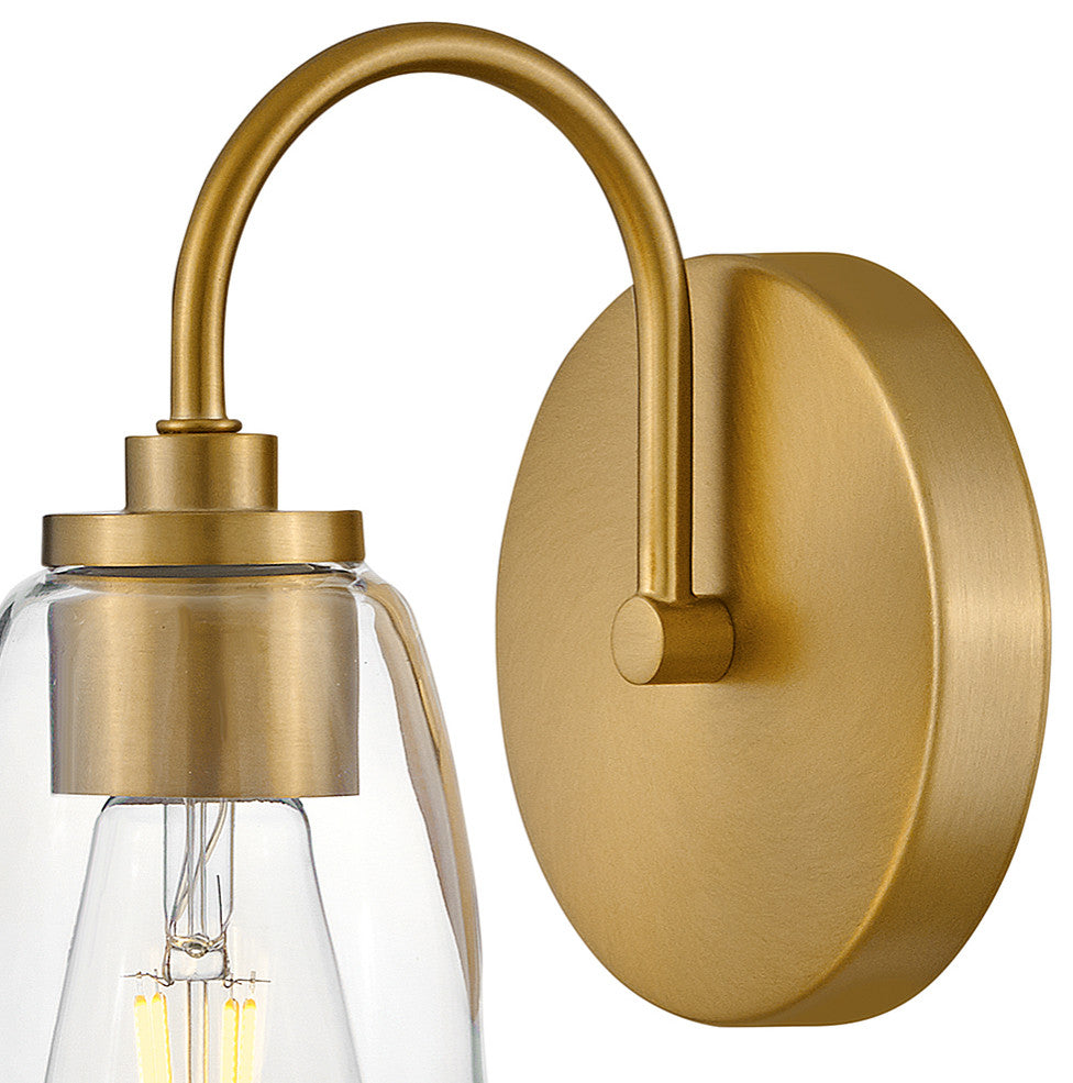 Lark Vera 6.5" Single Bath Vanity Light, Lacquered Brass