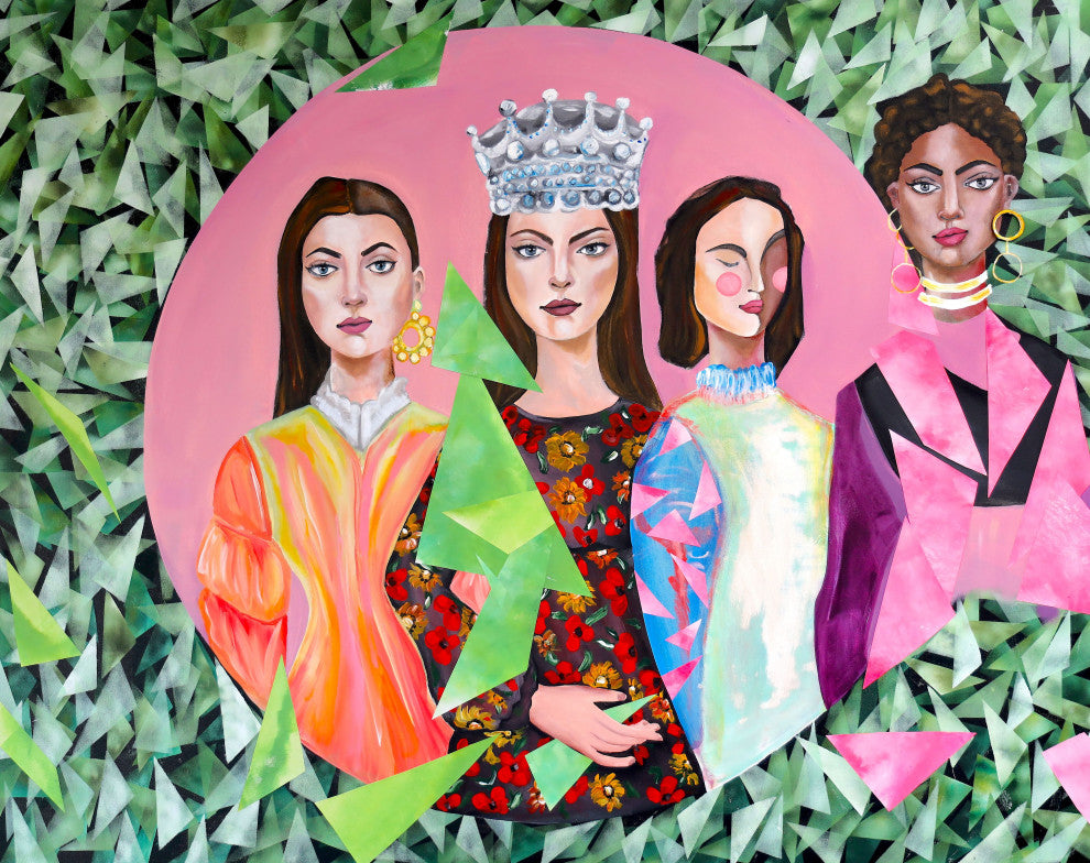 women figurative art, female portrait painting, surrealism, illustration artwork