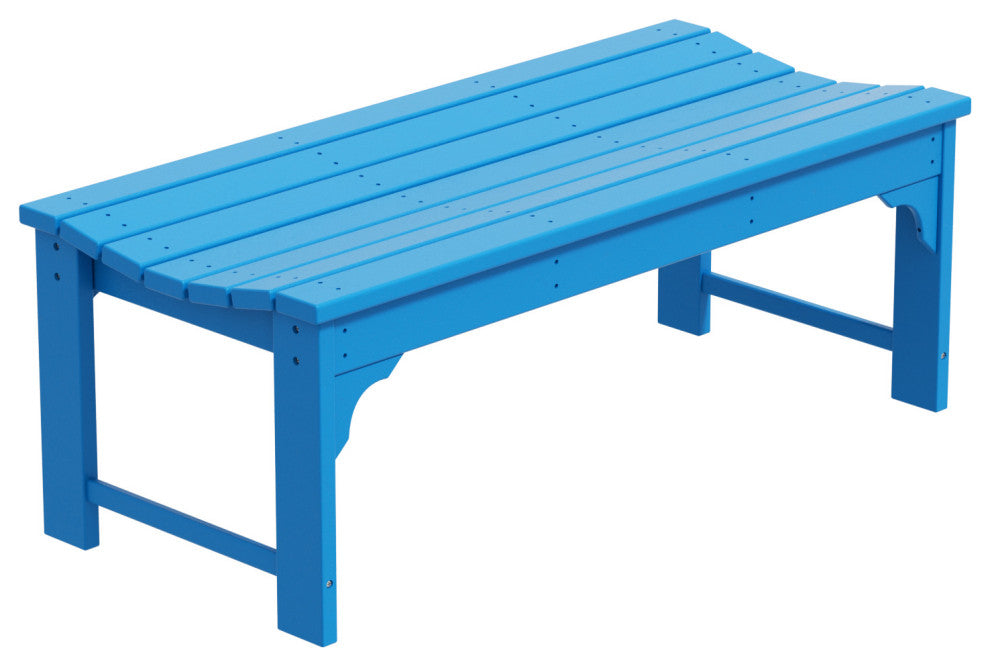 WestinTrends Plastic Picnic Bench Outdoor Dining Patio Lounge Garden Bench, Pacific Blue