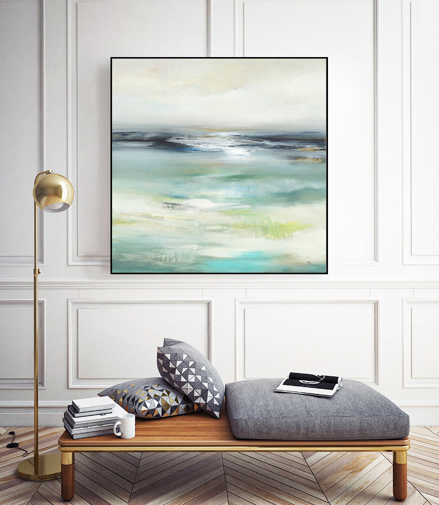 "Layered View" Art block Framed Canvas, 30"x30"