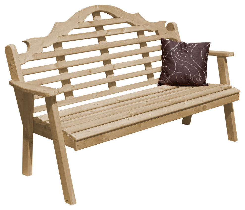 Cedar Marlboro Bench, Unfinished, 6 Foot