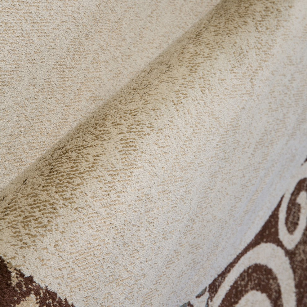 Well Woven Barclay Vane Willow Damask Rug, Beige 9''3''''x12''6''''
