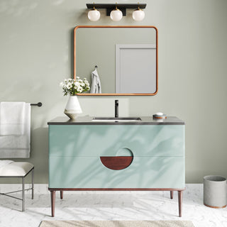 Rhonda Bath Vanity, Aloe Green, 48", Single Sink, Freestanding