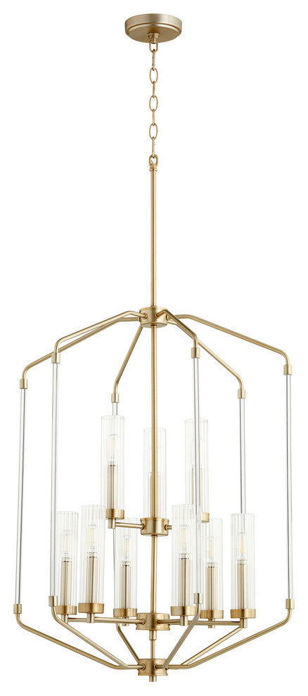 Citadel 9-Light Entry, Aged Brass