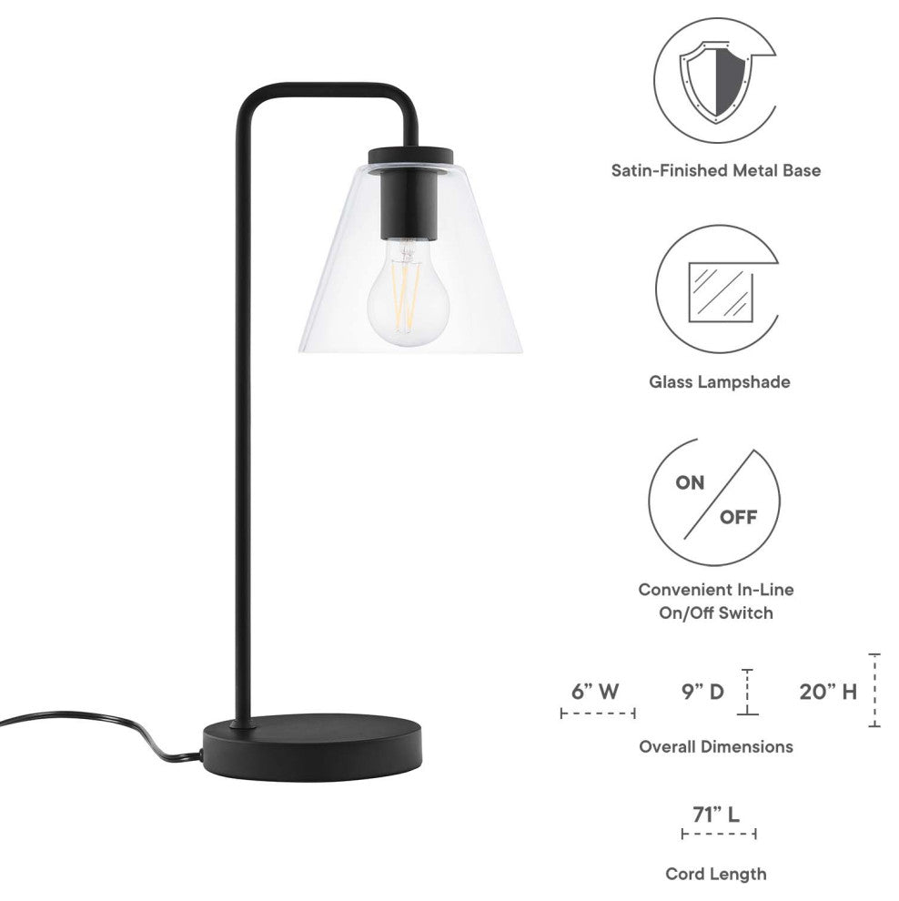 Element Glass Table Lamp, Black