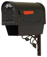 Floral Mailbox With Newspaper Tube & Floral Front Mailbox Mounting Bracket