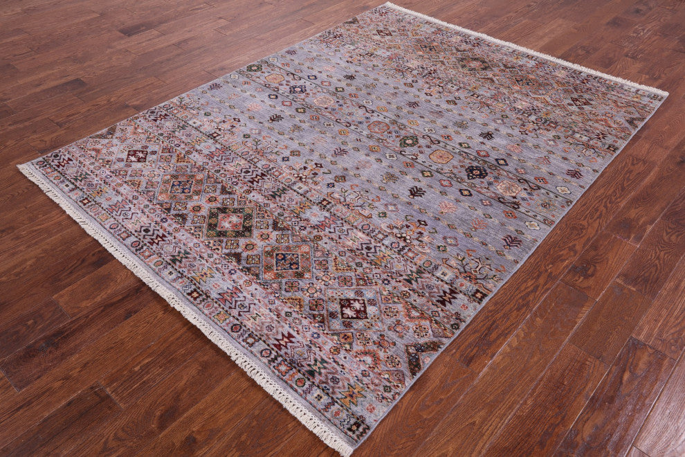 5' 10" X 7' 9" Super Kazak Khorjin Handmade Wool Rug Q10091