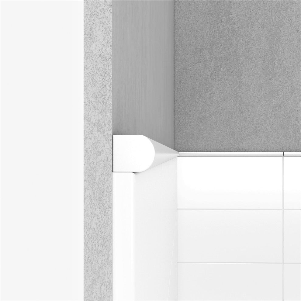 Universal Bright White 1/2 x 12 in. Cast Stone Pencil Liner Wall Tile (Set of 5)