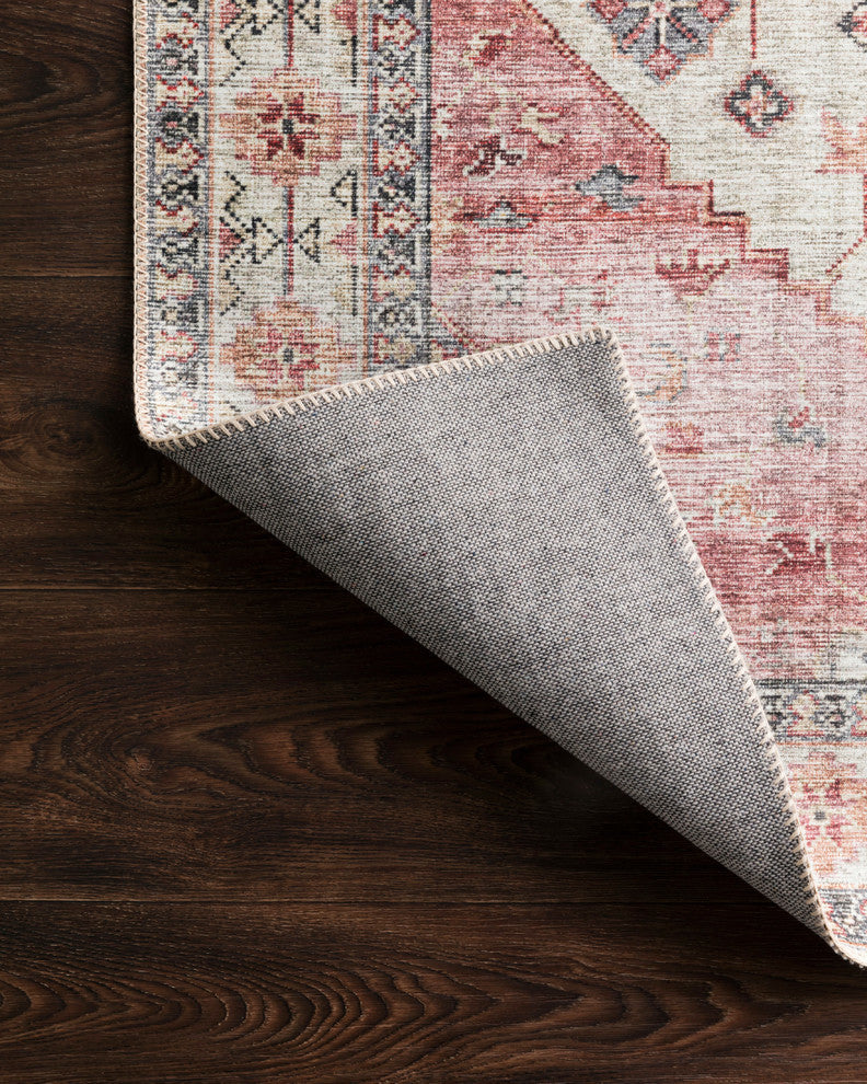 Loloi II Skye Area Rug, Ivory/Berry, 3'6"x5'6"
