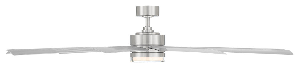 Wynd XL Indoor/Outdoor Smart Ceiling Fan, 72", Stainless Steel, 2700K Light Kit