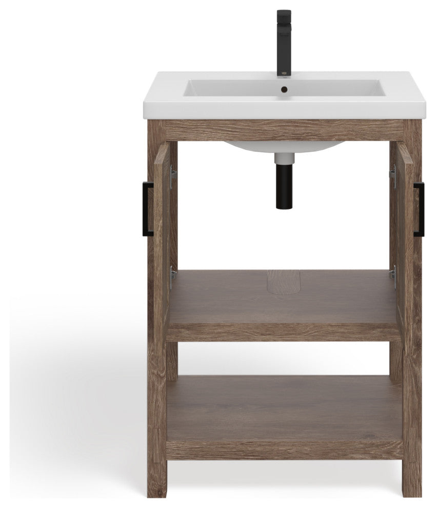 The Betsy Bathroom Vanity, Brown, 24", Single Sink, Freestanding