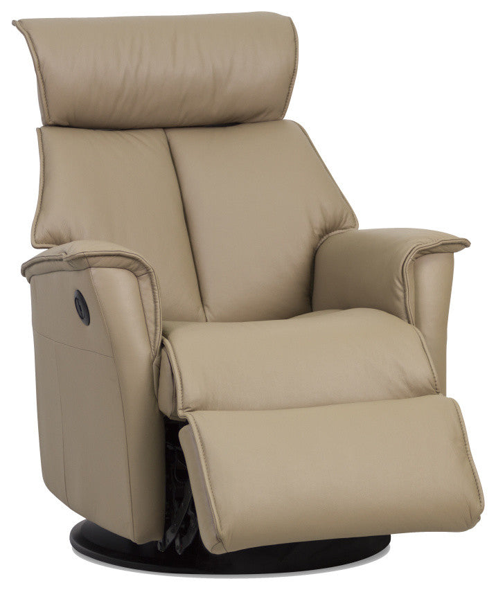 IMG Boss Large Relaxer Power Recliner Swivel Glider Chair Trend Pebble Leather