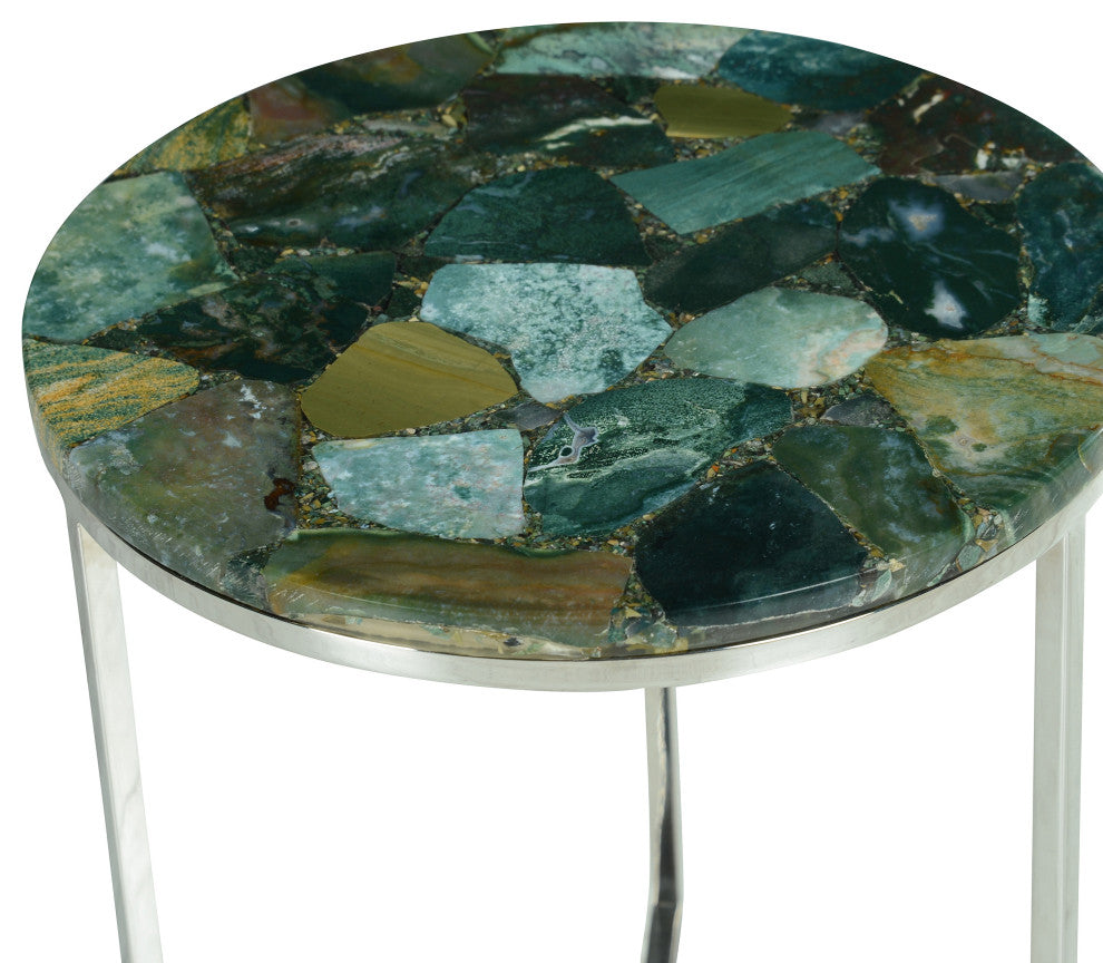 Foster Agate Top Round Chairside Table