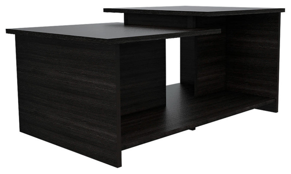 Tampa 2 Piece Living Room Set, TV Stand and Coffee Table, Black/Espresso