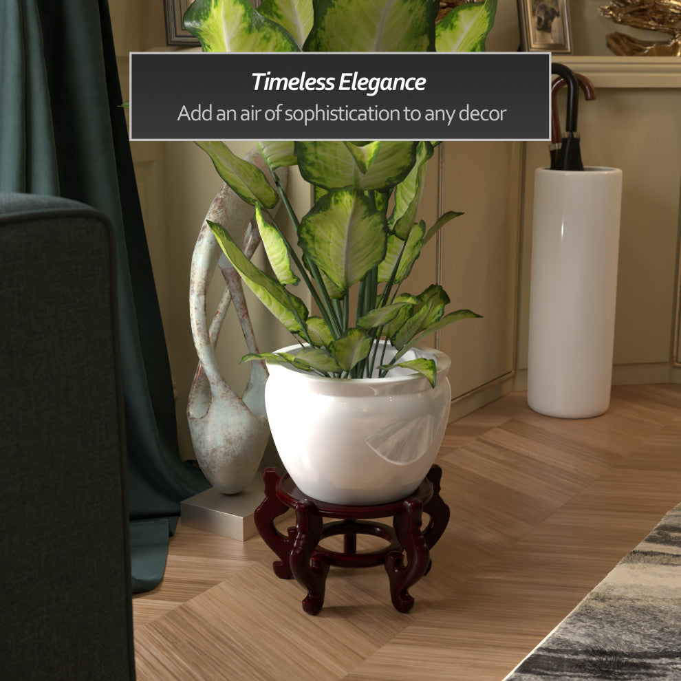 Rosewood Fishbowl Stand, Size 9.5" Base Diameter