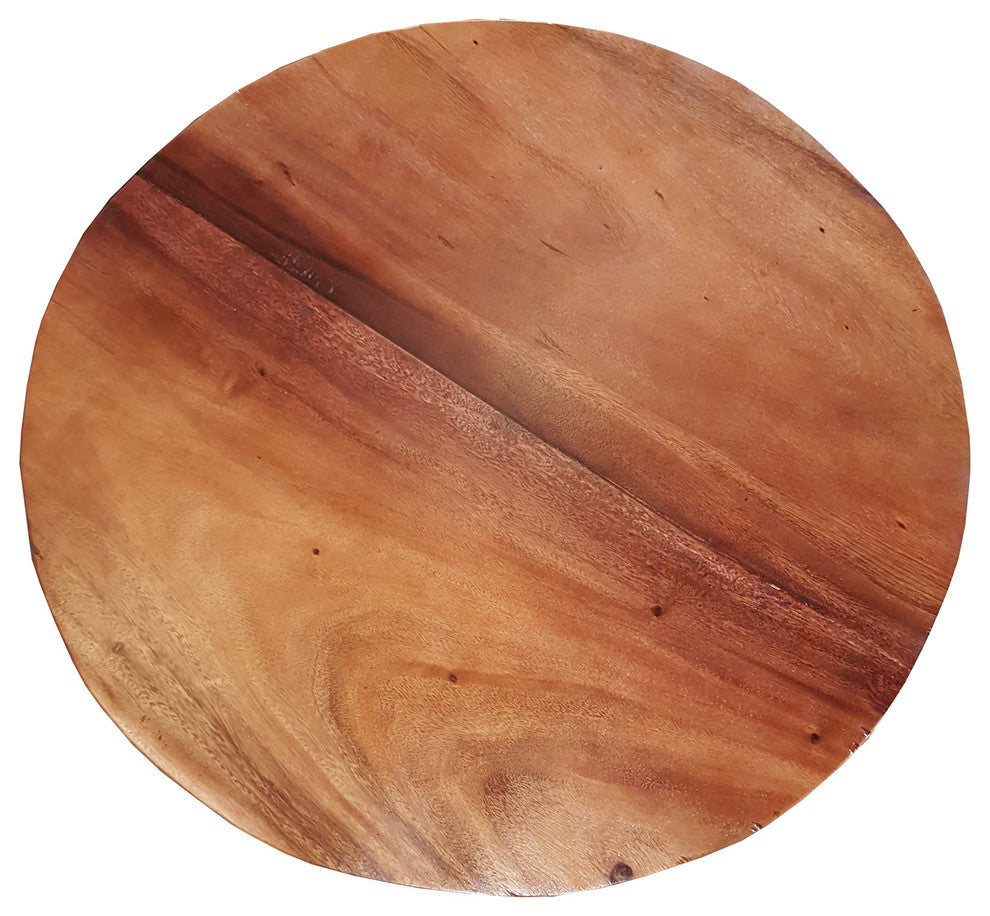 Suar Live Edge Round Coffee Table, 32"