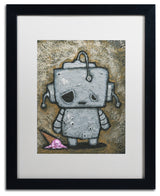 'Weebot-Icecream' Matted Framed Art, Black Frame, White Matte, 20x16
